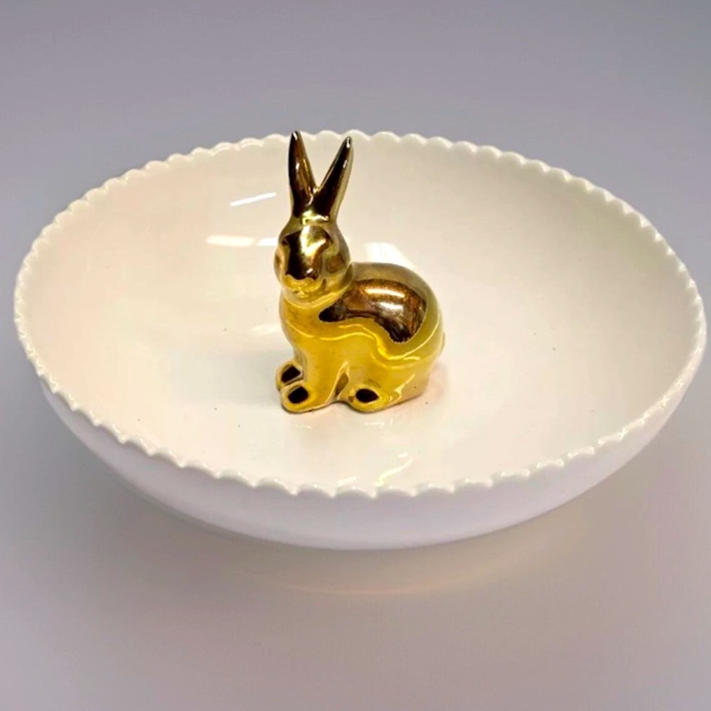 Threshold Bunny Dish Candy Snacks White & Gold